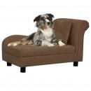 Hundesofa mit Kissen Braun 83x44x44 cm Plüsch  