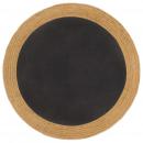 Teppich Geflochten Schwarz & Natur 150 cm Jute & Baumwolle Rund