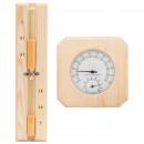 2-in-1 Sauna-Hygrothermograph und Sanduhr Set Massivholz Kiefer